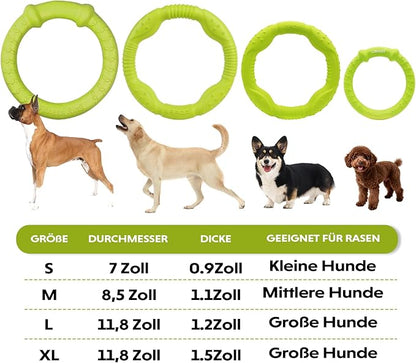 LaRoo Dog Flying Ring Toys, Floating Flying Disc ABS Durable Interactive Chew Toys for Training Outdoor Playing Puppy Medium Large Dogs (Small Green/18cm)