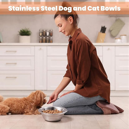 36 Pcs Stainless Steel Dog Bowls, 10 oz Metal Pet Food and Water Bowls, Dishwasher Safe Feeder Replacement Bowl for Kennel Crate