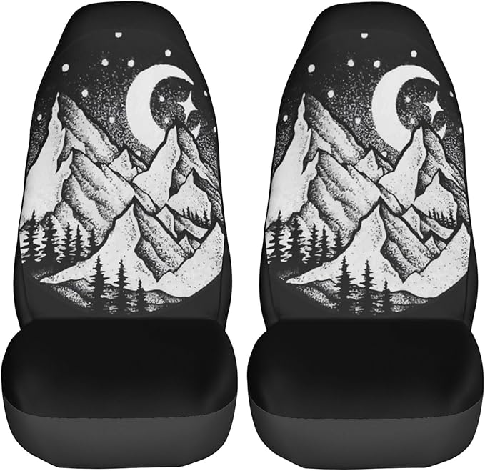 Foruidea Mountain Views Car Seat Covers Universal 2 Pcs Auto Front Seat Cover Fit Most Cars,SUV,Sedan,Trucks