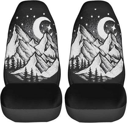 Foruidea Mountain Views Car Seat Covers Universal 2 Pcs Auto Front Seat Cover Fit Most Cars,SUV,Sedan,Trucks