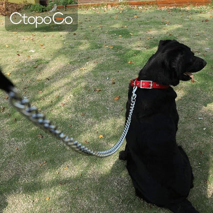 CtopoGo Heavy Duty Dog Leash,Metal Dog Chain Leash with Padded Handle for Large & Medium Size Dogs (6 ft. x 3.0 mm (25-120 lbs.))