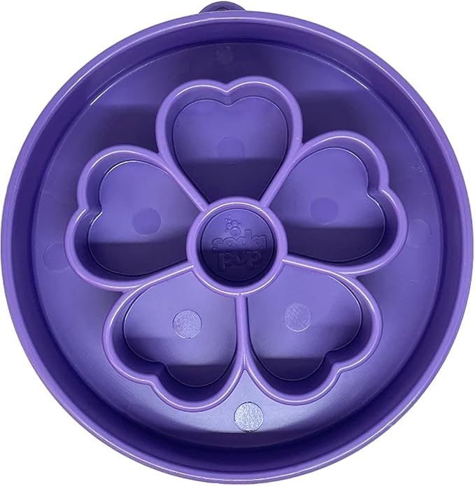 SodaPup Flower Design Enrichment Bowl – Durable Slow Feeder Bowl Made in USA from Non-Toxic, Pet-Safe, Food Safe Material for Mental Stimulation, Slowing Down Eating, Healthy Digestion, & More