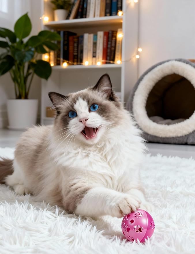 10 Pcs Hollow Cat Bell Balls Indoor Cat Toys for Bored Kittens Durable Jingle Chase Play (1.5'' - 2.1'')