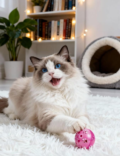 10 Pcs Hollow Cat Bell Balls Indoor Cat Toys for Bored Kittens Durable Jingle Chase Play (1.5'' - 2.1'')