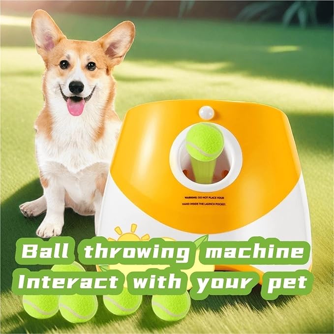 Dog Launcher Automatic Toy Tennis Throwing Pinball Machine Fun Interactive Throw Rechargable Catapult USB Charging(Green)