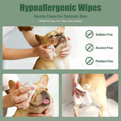 ATIFBOP Dog Paws Wipes, Hypoallergenic Pet Grooming Wipes Natural and Gental, 100 Wipes for Cleaning & Grooming Moisturizing Coconut