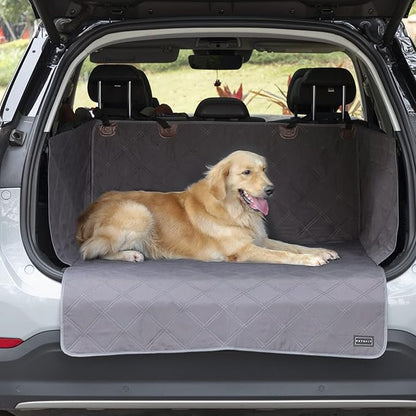 Petsfit SUV Cargo Liner for Dogs, Water-Resistant Scratchproof Dog Cover for Car with Side Flap, Durable Washable Dog Trunk Cover for SUV Against Dirt and Pet Hair, Large Size Universal Fit, Gray
