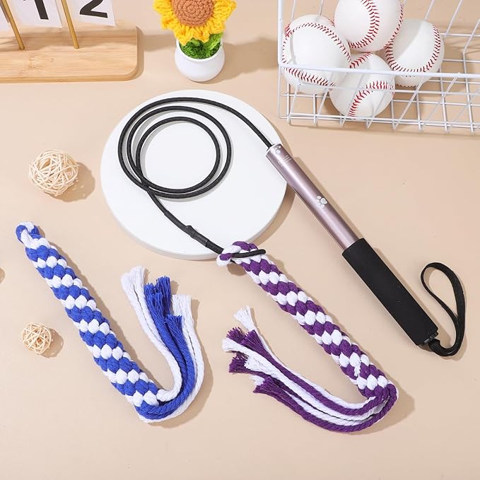 POPETPOP Flirt Pole for Dogs Interactive Dog Toys - Extendable Teaser Wand Outside Interactive Fun Toys with 2 Rope Chew Play Toys for Training Exercise (Size L)