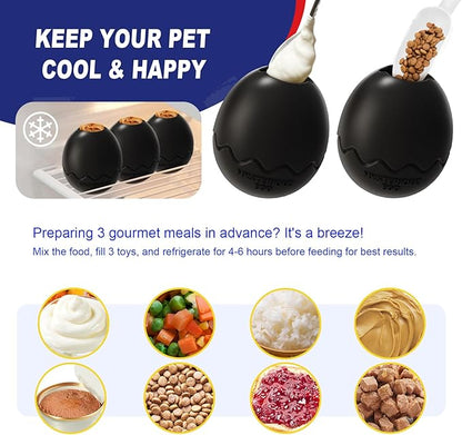 GOLDROC Interactive Treat Dispensing Dog Toy with Cooling Feature – Durable Chew Toy for Aggressive Chewers, Fun Fetch, Dishwasher Safe (Black)