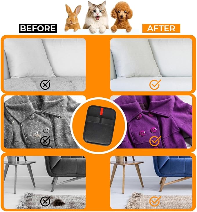 2Pcs Pet Hair Removal Gloves for Cats & Dogs - 2025 New Upgraded, Reusable Efficient Grooming Glove for Pet Hair,Pet Hair Remover Tool for Clothing, car seat, Couch,Carpet.