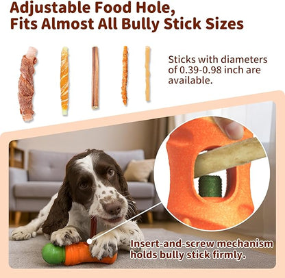 Bully Stick Holder for Dogs - for Aggressive Chewers Treat Chew Holder, Heavy Duty Yak Chew Toy Nylon Bone, Prevent Choking Safety Device for Small Medium Large Dogs, No More Swallowed Ends