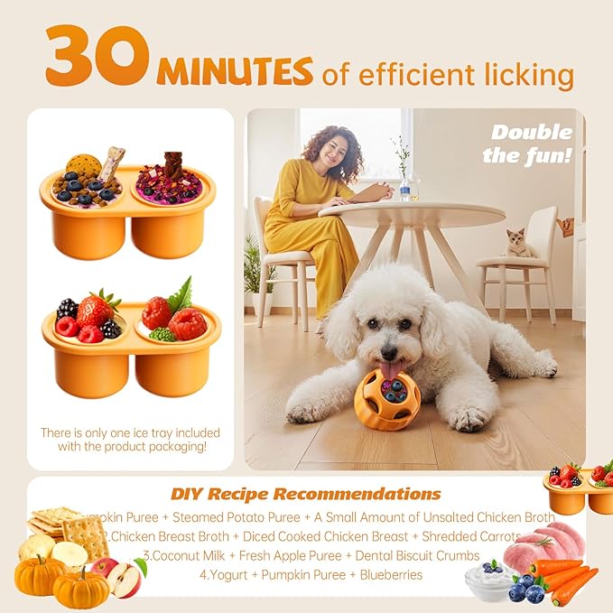 havit Frozen Dog Treats Toy to Keep Them Busy, Cognitive Dog Enrichment Toys,Interactive Toys Long Lasting, Easy to Clean (2 Pack)