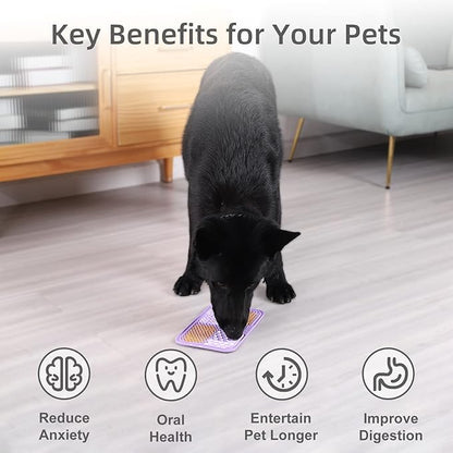 MateeyLife 2PCS Large Lick Mat for Dogs with Suction Cups, Slow Feeder Bowls, Cat Lick Mat for Anxiety Relief, Dog Toys to Keep Them Busy, Enrichment Toys for Bathing, Cat Licking Pad for Boredom