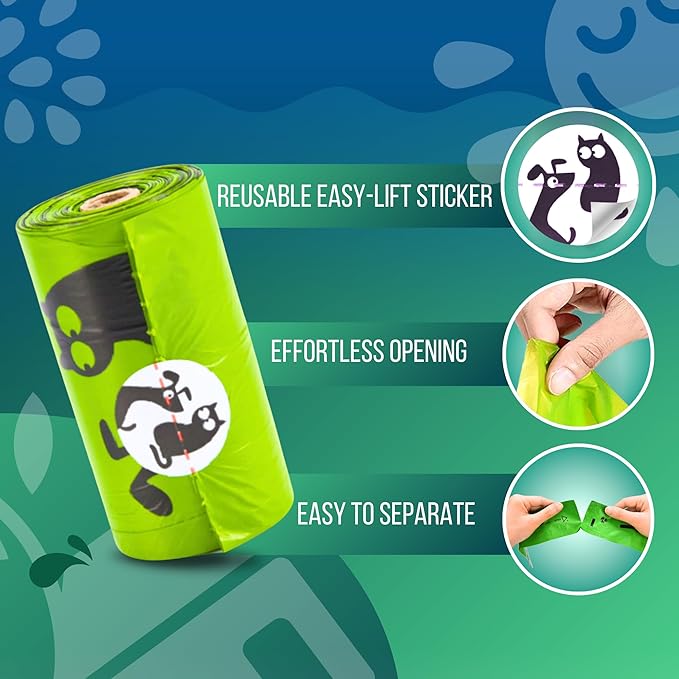 Pet N Pet 720 Counts, Unscented Dog Poop Bags Rolls, 41% Plant Based & 59% PE Poop Bags For Dogs with Dispenser, 48 Rolls Extra Thick Dog Waste Bag, Doggie Poo Bag