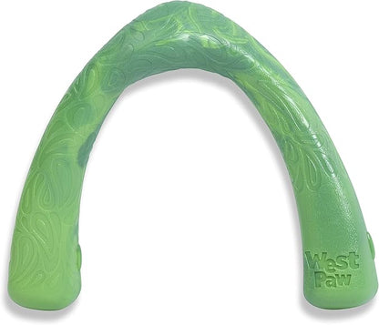 WEST PAW Seaflex Snorkl Dog Tug Chew Toy for Moderate Chewers, Made in USA, 8.25" Large, Green