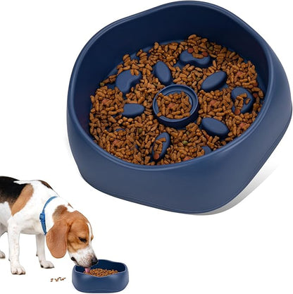 Interactive Pet Puzzle Slow Feeder Bowl - Innovative Rotating Design, Anti-Gulping, Promotes Digestion & Mental Stimulation, Non-Slip Food Dispenser for Small & Medium Dogs & Cats (Red & Yellow)