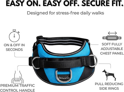 ShawnCo Essential Dog Harness, No-Pull Pet Vest with 3 Leash Clips, No Choke, Reflective, Adjustable and Padded, for Easy Walking and Training for Small, Medium and Large Dogs (Military Camo, S)