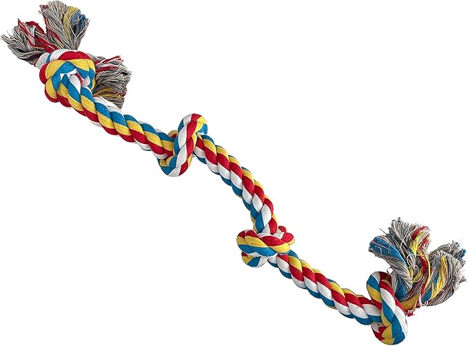Knotted Rope Chew Toy for Dogs - Large Four Knot 28"