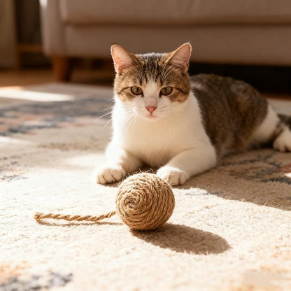 1.7in Cat Toy Ball Sisal Rope Wrapping Cat Rope Ball,2pcs