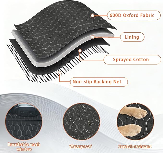 Dog Car Seat Cover, Back Seat Pet Cover for Dogs Waterproof Nonslip Dog Car Hammock 5-in-1 Seat Protector for Dogs Durable Soft Seat Covers for Cars,SUV&Trucks