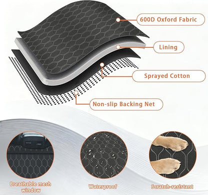 Dog Car Seat Cover, Back Seat Pet Cover for Dogs Waterproof Nonslip Dog Car Hammock 5-in-1 Seat Protector for Dogs Durable Soft Seat Covers for Cars,SUV&Trucks