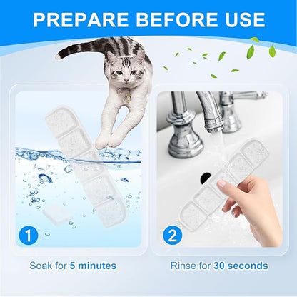 24PCS Dog Water Fountain Filter Fit for SIBAYS 355oz/2.8Gal/10.5L (FS70) & Compatible with Kastty, Sponge and Coconut Carbon for Large Dog Water Bowl Filter Replacement