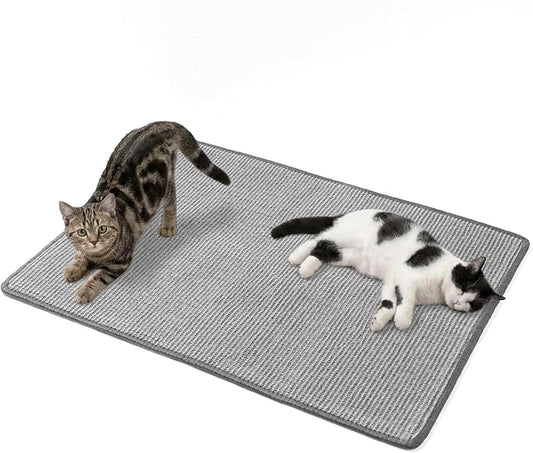 Extra Large Cat Scratcher Mat (27.5" x 35.4"), Natural Sisal Cat Scratching Pad for Indoor Cats, Mess-Free Cat Scratch Rug & Cardboard Alternative, Couch & Furniture Protector
