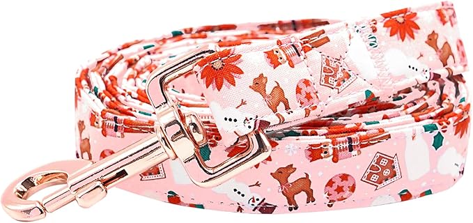 Dog Leash, Christmas Holiday Gingerbread Man Print Boy/Girl Durable Strong Winter Dog Leashes Heavy Duty Comfortable Padded Pet Leash for Small Medium Large Dogs