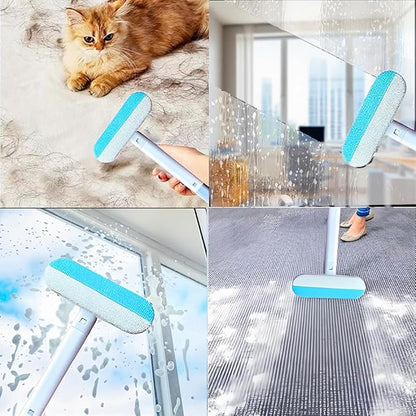 4 in 1 Pet Hair Removal Tool, Multifunctional Pet Hair Remover, Reusable and Washable Dog Cat Hair Cleaning Removal Brush with Long Handle