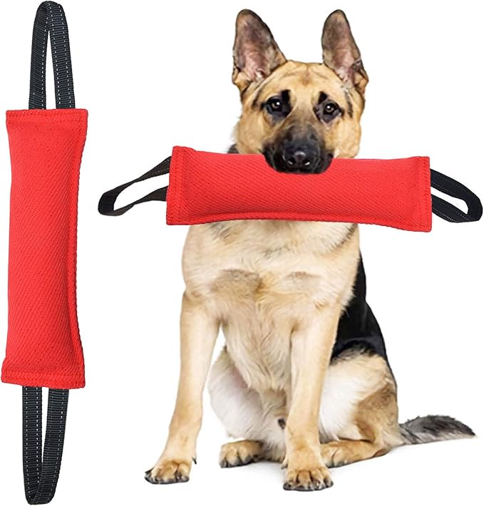 Clysoru Tug of War Dog Toy Bite with 2 Strong Handles Made of Durable Tear Resistant Strong Stitches