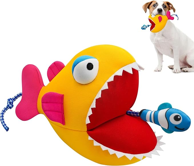 Rope Dog Toys, Floating Dog Toys with Rope for Indoor or Outward Play, Fish Interactive Dog Gifts for Small and Medium Dogs