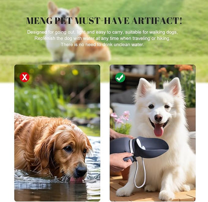 NVTED Silicone Dog Water Bottle, Pet Accompanying Water Cup Foldable Travel Drinking Bowl with Leak-Proof Design for Pets, Dog Water Dispenser for Outdoor