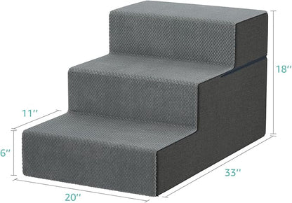 YENING Large Dog Stairs for High Beds - Extra Wide Pet Steps for Large Dogs to Get on Tall Bed 3 Deep Step Cat Ramp for Couch