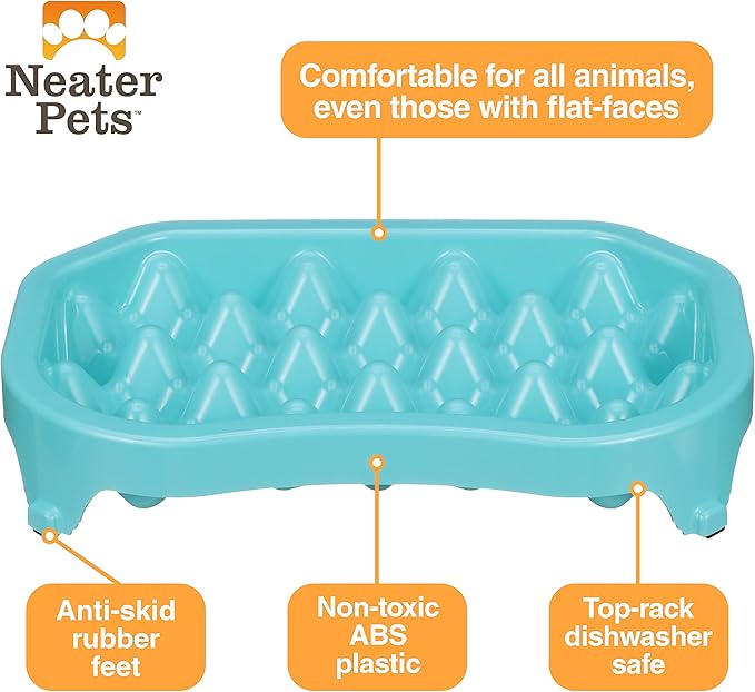 Neater Pet Brands Neater Slow Feeder Dog Bowls, Slows Down Fast Eaters to Help Digestion & Prevent Overeating, Non-Slip Dog Bowl, BPA-Free, Holds 6 Cups of Food for Medium to Large Breed Dogs or Puppy