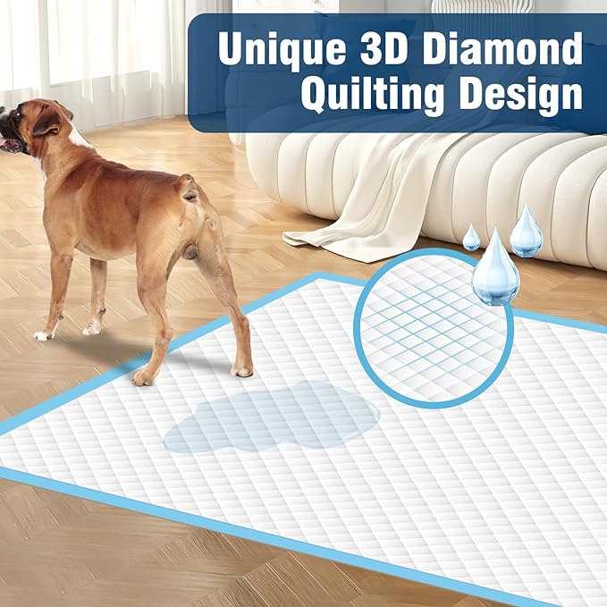 Dog Pads 100 Pack 30"x35", Dog Pads Extra Large for Pets, Disposable Large Pee Pads for Doggy & Puppy Training Pads, Piddle Pads for Indoor, Outdoor Use