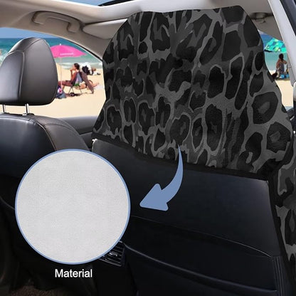SEANATIVE Black Leopard Sweat Towel Seat Cover, Premium Car Seat Towel Protector for Trucks SUV Jeep, Universal Seat Covers for Post Gym Workout, Running, Swimming, Beach