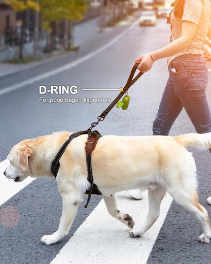 Joytale Strong Short Dog Leash 2FT, 1.2 Inch Wide, Heavy Duty, Padded Handle for Traffic Control, Reflective Leash for Medium and Large Dogs Walking Training, Black