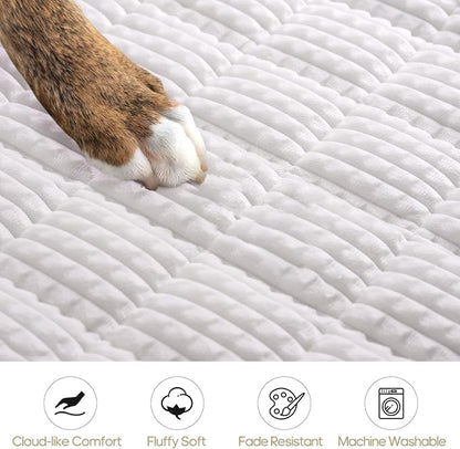 Pet Bed Mat for Car Backseat, Non-Slip Dog Bed for Car Back Seat, Flannel Backseat Dog Bed for Cars Trucks and SUVs (White, 24.8x54 inch)
