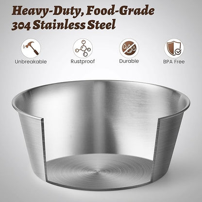 Heavy-Duty Stainless Steel Dog Bowl - Food Grade 304, Rustproof & BPA Free - Easy to Clean, Dishwasher Safe -Medium (48oz, 6 Cups) for Dogs 40-80lbs