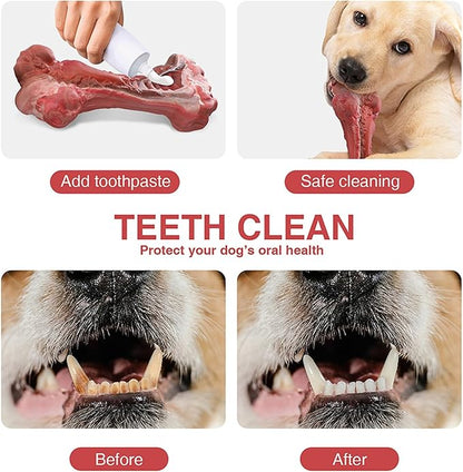 YFL Dog Chew Toys for Aggressive Chewers Large Breed - Tough Rubber Dog Bone with Real Beef Flavor, Durable Puppy Teething Toy for Medium to Large Dogs (L Size)