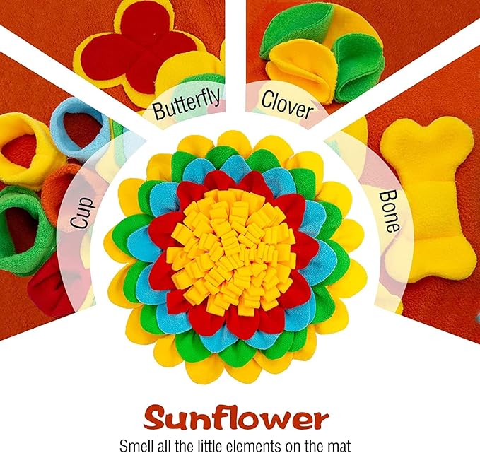 Snuffle Mat for Dogs, 25"x 25" Activity Feeding Mat for Small and Medium Pets, Interactive Feed Game for Boredom, Slow Feeder Puzzle Toys for Training and Brain Stimulating