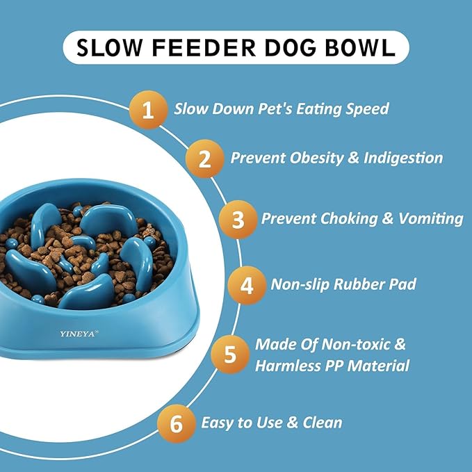 Slow Feeder Dog Bowls, Pet Supplies That Slow Down Eating, Pet Food Bowls, Maze Dog Puzzle Feeder for Medium Breed