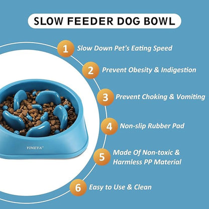 Slow Feeder Dog Bowls, Pet Supplies That Slow Down Eating, Pet Food Bowls, Maze Dog Puzzle Feeder for Medium Breed