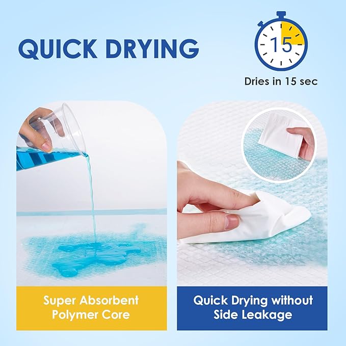 JollyMate 30"x36" Dog Pee Pads Extra Large, 100 Pack XX-Large Super Absorbent Pet Pee Pads with Adhesive Tabs, 6 Layers Thick Leak-Proof Potty Pads for Dogs and Puppies