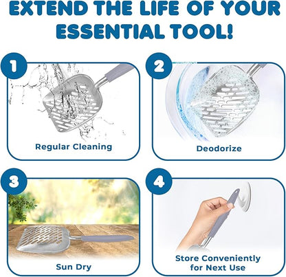 SunGrow Large Cat Litter Scoop, Life Transforming Cat Scooper, Reduces Hand Fatigue, Saves Clear Litter, Makes Scooping Faster and Easier