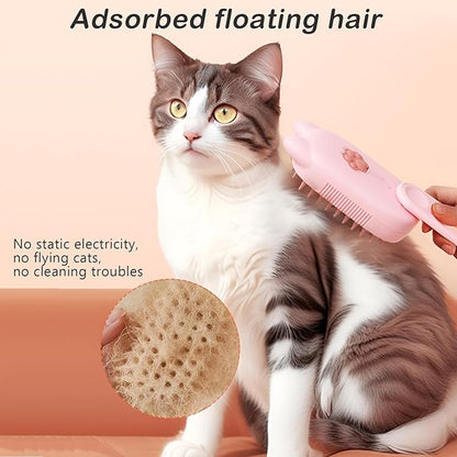 Cat Steam Bursh, Steam Pet Hair Brush for Cats and Dogs, 3 in 1 Cat Grooming Steam Brush for Massage, Multifunctional Cat Grooming Brush, Pet Hair Removal Tool Comb for Cats and Dogs