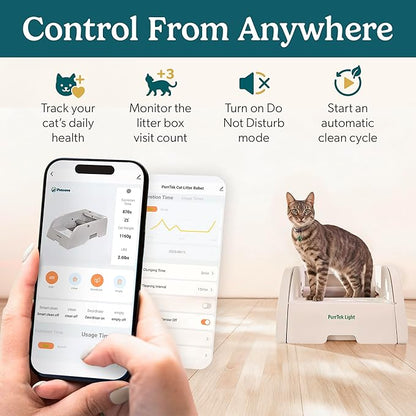 Automatic Self Cleaning Litter Box for Cats with APP Control Smart SelfCleaning Cat LitterBox, Automatic Cleaning, Odor Control, Quiet & Easy Maintenance