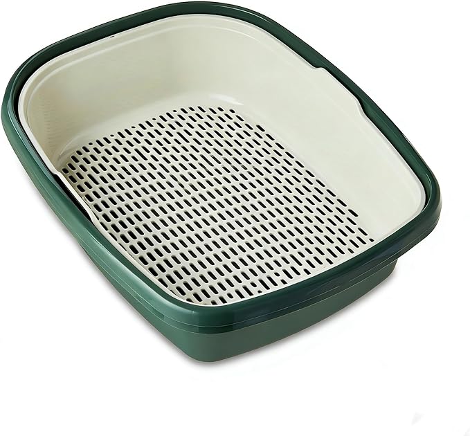 Sifting Cat Litter Box 3-Piece Set, No-Scoop Self-Cleaning Litter Pan with Stackable Trays, Easy Sift System for Quick Waste Removal, Works with Clumping Litter or Pine Pellets