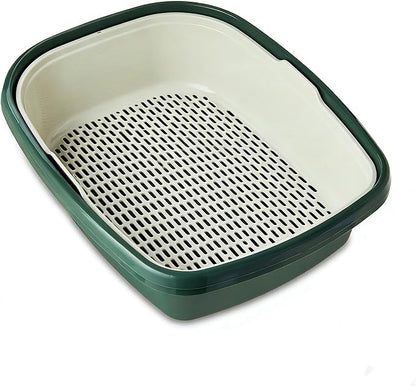 Sifting Cat Litter Box 3-Piece Set, No-Scoop Self-Cleaning Litter Pan with Stackable Trays, Easy Sift System for Quick Waste Removal, Works with Clumping Litter or Pine Pellets
