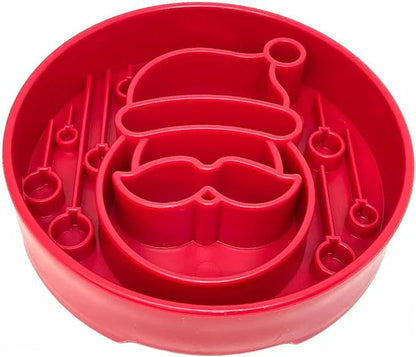 SodaPup Santa Enrichment Bowl – Durable Slow Feeder Bowl Made in USA from Non-Toxic, Pet-Safe, Food Safe Material for Mental Stimulation, Slowing Down Eating, Healthy Digestion, & More